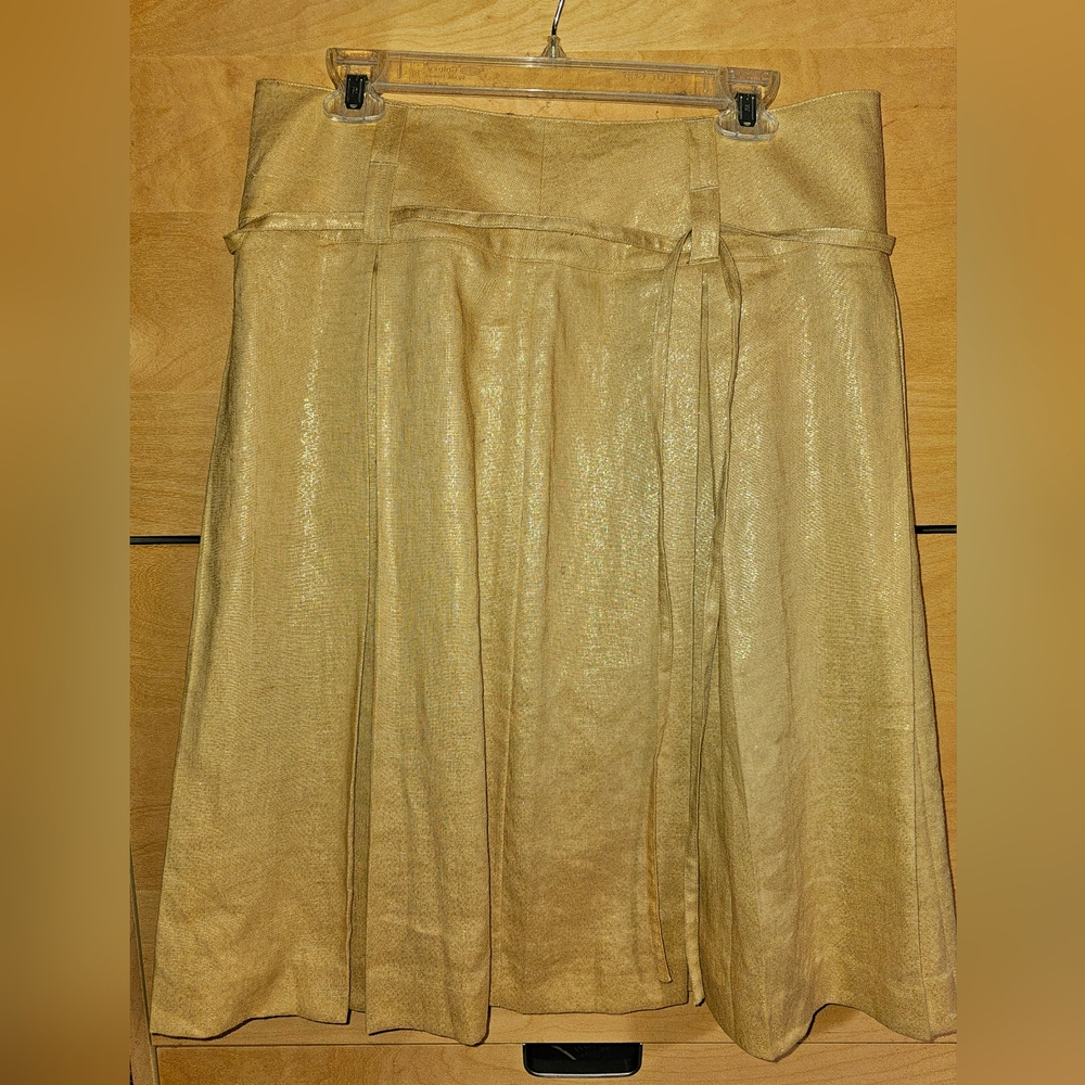 SusanBristol metallic box pleat skirt